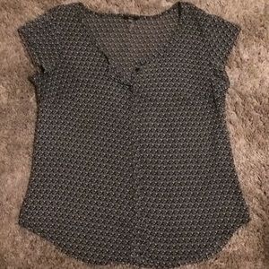 👚Medium Milano Black and Cream Sheer Blouse👚